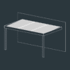 Auvent pergola alu ollymp NYX adossé 371cm